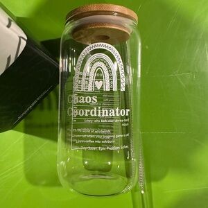 Chaos Coordinator Glass Tumbler with Bamboo Lid